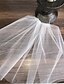 preiswerte Hochzeitsschleier-Zweischichtig Schnittkante Hochzeitsschleier Gesichts Schleier mit Rüschen Tüll / Netzschleier