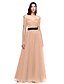 cheap Special Occasion Dresses-A-Line Celebrity Style Prom Formal Evening Dress Off Shoulder Short Sleeve Floor Length Tulle with Sash / Ribbon Criss Cross 2020