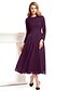 cheap Mother of the Bride Dresses-A-Line Jewel Neck Tea Length Chiffon / Lace Long Sleeve Convertible Dress Mother of the Bride Dress with Lace 2020