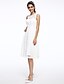 halpa Häämekot-A-Line Bateau Neck Knee Length Lace Regular Straps Little White Dress Made-To-Measure Wedding Dresses with Sash / Ribbon 2020