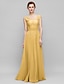 cheap Mother of the Bride Dresses-A-Line V Neck Floor Length Chiffon Mother of the Bride Dress with Appliques by LAN TING BRIDE®