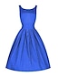 Χαμηλού Κόστους Γυναικεία Φορέματα-Γυναικεία Φαρδιά Φόρεμα μέχρι το γόνατο - Αμάνικο Κόκκινο Μονόχρωμο Πλισέ Βίντατζ Βαμβάκι Μαύρο Κόκκινο Πράσινο Χακί Μπλε Τ M L XL XXL