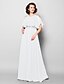 cheap Mother of the Bride Dresses-A-Line Mother of the Bride Dress Jewel Neck Floor Length Chiffon Short Sleeve with Criss Cross Beading Appliques