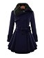 preiswerte Damenmäntel und Trenchcoats-Damen Mantel Täglich Herbst Winter Lang Mantel Peter Pan Kragen Regular Fit Einfach Casual Jacken Langarm Einfarbig Schwarz Grau Kamel