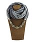 abordables Écharpes &amp; foulard Femme-Femme Résine avec pince en métal Polyster Snood, Couleur Pleine Toutes les Saisons Gris