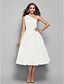 cheap Cocktail Dresses-A-Line Minimalist Elegant Cocktail Party Wedding Party Dress One Shoulder Sleeveless Tea Length Taffeta with Sash / Ribbon 2020