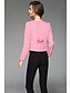 cheap Women&#039;s Outerwear-Women&#039;s Dailywear Work Spring / Fall Regular Blazer, Solid Colored Round Neck Long Sleeve Others Black / Red / Pink XL / XXL / XXXL