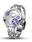 cheap Quartz Watches-Women&#039;s Quartz Simulated Diamond Watch Unique Creative Watch Fashion Watch Chinese Casual Watch Alloy Band Bangle Silver
