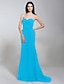 Χαμηλού Κόστους Βραδινά Φορέματα-Ίσια Γραμμή Μινιμαλιστική Φόρεμα Αρραβώνας Ουρά Αμάνικο Καρδιά Σιφόν με Χιαστί 2022 / Επίσημο Βραδινό