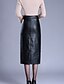 cheap Plus Size Bottoms-Women&#039;s Bodycon Skirts Daily Plus Size Solid Colored Split Black M L XL
