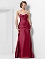 Χαμηλού Κόστους Βραδινά Φορέματα-Ίσια Γραμμή Κομψό Φόρεμα Χοροεσπερίδα Επίσημο Βραδινό Μακρύ Αμάνικο Καρδιά Ταφτάς με Πιασίματα Χάντρες 2023