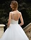 levne Svatební šaty-Svatební šaty Plesové šaty Srdcový výstřih Špagetová ramínka Na zem Tyl Svatební šaty S Korálky Aplikace 2023