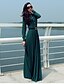 cheap Women&#039;s Dresses-Women&#039;s Sheath Dress Maxi long Dress Green Long Sleeve Solid Colored All Seasons Crew Neck Streetwear Boho Loose S M L XL / Cotton