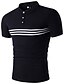 cheap Classic Polo-Men&#039;s Golf Shirt Striped Collar Round Neck White Black Short Sleeve Daily Sports Tops Active