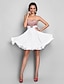 cheap Cocktail Dresses-A-Line Cute Dress Valentine&#039;s Day Wedding Guest Short / Mini Sleeveless Sweetheart Pink Dress Chiffon with Ruched Crystals Beading