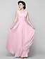 cheap Mother of the Bride Dresses-A-Line Square Neck Floor Length Chiffon Mother of the Bride Dress with Beading by LAN TING BRIDE®