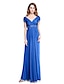 cheap Mother of the Bride Dresses-Sheath / Column V Neck Floor Length Jersey Mother of the Bride Dress with Beading / Appliques / Criss Cross by LAN TING BRIDE®