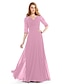 cheap Mother of the Bride Dresses-A-Line Mother of the Bride Dress Vintage Inspired V Neck Floor Length Chiffon Half Sleeve with Criss Cross Beading 2023