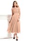 cheap Mother of the Bride Dresses-A-Line Jewel Neck Tea Length Chiffon / Lace Long Sleeve Convertible Dress Mother of the Bride Dress with Lace 2020