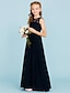 cheap Junior Bridesmaid Dresses-Princess Floor Length Chiffon Junior Bridesmaid Dresses&amp;Gowns With Sash / Ribbon / Wedding Party