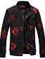 cheap Men&#039;s Jackets &amp; Coats-Men&#039;s Fall Winter Jacket Daily Plus Size Stand Print Regular Long Sleeve White / Red M / L / XL