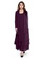 cheap The Wedding Store-A-Line Mother of the Bride Dress Plus Size Elegant Scoop Neck Ankle Length Chiffon Long Sleeve yes with Beading Tassel Flower 2023