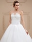 cheap Wedding Dresses-Ball Gown Strapless Floor Length Tulle Wedding Dress with Beading by Yuanfeishani