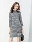 cheap Women&#039;s Dresses-Women&#039;s Going out Vintage / Street chic / Sophisticated Shift Dress - Camouflage Tassel Crew Neck / Fall / Winter