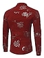 abordables camisas de esmoquin para hombre-Hombre Camisa camisa de baile Negro Manga Larga Floral Cuello Inglés Fiesta Diario Ropa Estampado