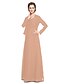 cheap Mother of the Bride Dresses-A-Line Straps Floor Length Chiffon Mother of the Bride Dress with Beading / Pleats by LAN TING BRIDE®