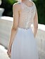 cheap Wedding Dresses-Sheath / Column Wedding Dresses V Neck Sweep / Brush Train Chiffon Regular Straps Country Casual Illusion Detail Backless with Crystals Appliques 2020