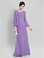 cheap Mother of the Bride Dresses-Sheath / Column Mother of the Bride Dress Wrap Included Scoop Neck Floor Length Chiffon Long Sleeve with Beading 2022