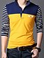 cheap Men&#039;s Polos-Men&#039;s Golf Shirt Striped Solid Colored Collar Shirt Collar White Yellow Light gray Long Sleeve Daily Work Tops Cotton / Winter / Fall / Winter