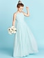 cheap Junior Bridesmaid Dresses-Princess Floor Length Jewel Neck Chiffon Junior Bridesmaid Dresses&amp;Gowns With Ruched Open Back Kids Wedding Guest Dress 4-16 Year