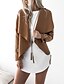 cheap Women&#039;s Jackets-Women&#039;s Jacket Going out Weekend Fall Winter Short Coat V Neck Regular Fit Jacket Long Sleeve Solid Colored Wine Gray Khaki