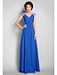cheap Mother of the Bride Dresses-A-Line Mother of the Bride Dress V Neck Floor Length Chiffon Sleeveless with Criss Cross Beading Draping 2022
