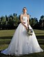 cheap Wedding Dresses-Hall Wedding Dresses Ball Gown Sweetheart Strapless Cathedral Train Tulle Bridal Gowns With Sash / Ribbon Beading 2023 Summer Wedding Party, Women&#039;s Clothing