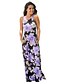 cheap Maxi Dresses-Women&#039;s Sheath Dress Sleeveless Floral Summer Boho Club Beach Floral Blue Purple Red S M L XL / Maxi
