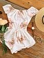 cheap Women&#039;s Jumpsuits &amp; Rompers-Women&#039;s Beach Going out Daily Club Holiday Cute Active Sexy Floral Boat Neck Rompers