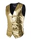 זול מעיל טרנץ&#039; לגברים-בגדי ריקוד גברים וסט רגיל אחיד מפלגה שחור זהב כסף M L XL