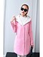 cheap Women&#039;s Coats &amp; Trench Coats-Women&#039;s Daily Basic Fall / Winter Long Pea Coat, Solid Colored Hooded Long Sleeve Polyester Blushing Pink / Red / Green