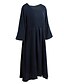 Χαμηλού Κόστους Casual Φορέματα-Γυναικεία Καφτάνι Μακρύ φόρεμα Θαλασσί Κρασί Μακρυμάνικο Μονόχρωμο Στρογγυλή Λαιμόκοψη Φαρδιά M L
