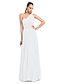 cheap Special Occasion Dresses-Sheath / Column Open Back Prom Formal Evening Wedding Party Dress One Shoulder Sleeveless Floor Length Chiffon with Pleats Beading 2022