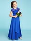 cheap Junior Bridesmaid Dresses-Princess Floor Length Crew Neck Chiffon Junior Bridesmaid Dresses&amp;Gowns With Sashes / Ribbons See Through Wedding Party Dresses 4-16 Year