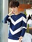 cheap Men&#039;s Sweaters &amp; Cardigans-Men&#039;s Daily Boho / Street chic Solid Colored / Striped / Color Block Long Sleeve Plus Size Regular Pullover, Round Neck Fall / Winter Navy Blue / Gray / Wine XL / XXL / XXXL