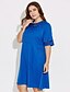 cheap Plus Size Dresses-Women&#039;s Plus Size Daily Going out Shift Dress - Solid Colored Red Spring Black Red Blue XXL XXXL XXXXL XXXXXL