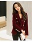 cheap Women&#039;s Blazer&amp;Suits-Women&#039;s Blazer Daily Work Solid Colored Polyester Men&#039;s Suit Wine / Black - Shirt Collar