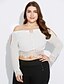 cheap Women&#039;s T-shirts-Women&#039;s Going out Weekend Plus Size Loose T-shirt - Solid Colored Lace White / Summer / Embroidery / Sexy