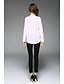 billige Bluser og skjorter til kvinner-Dame Bluse Skjorte Ensfarget V-hals Hvit Svart Blå Langermet Store størrelser Daglig Topper Bomull Fritid