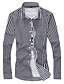 cheap Men&#039;s Shirts-Men&#039;s Casual Plus Size Cotton Slim Shirt - Striped / Long Sleeve / Summer / Fall